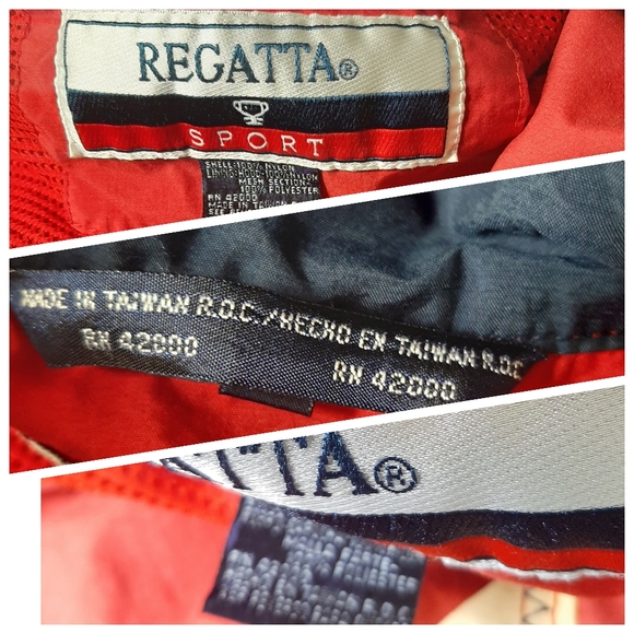 VTG Regatta Sport Colorblock Rain Gear Jacket Hood - Picture 10 of 12